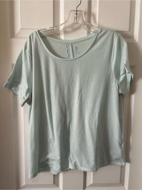 GAP Women's Pale Blue Scoop Neck Short Sleeve Tee